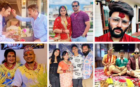 अनमोल केसी,भुवन केसी,आर्यन सिग्देल देखी रेखा थापाको यस पालिको दशैंको टीका (फोटो फिचर)